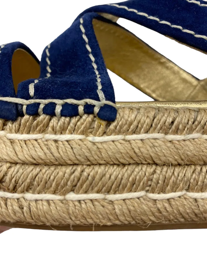 Prada Crisscross Suede Espadrille Sandals Size 38 ~ US Size 8 Women's Shoes