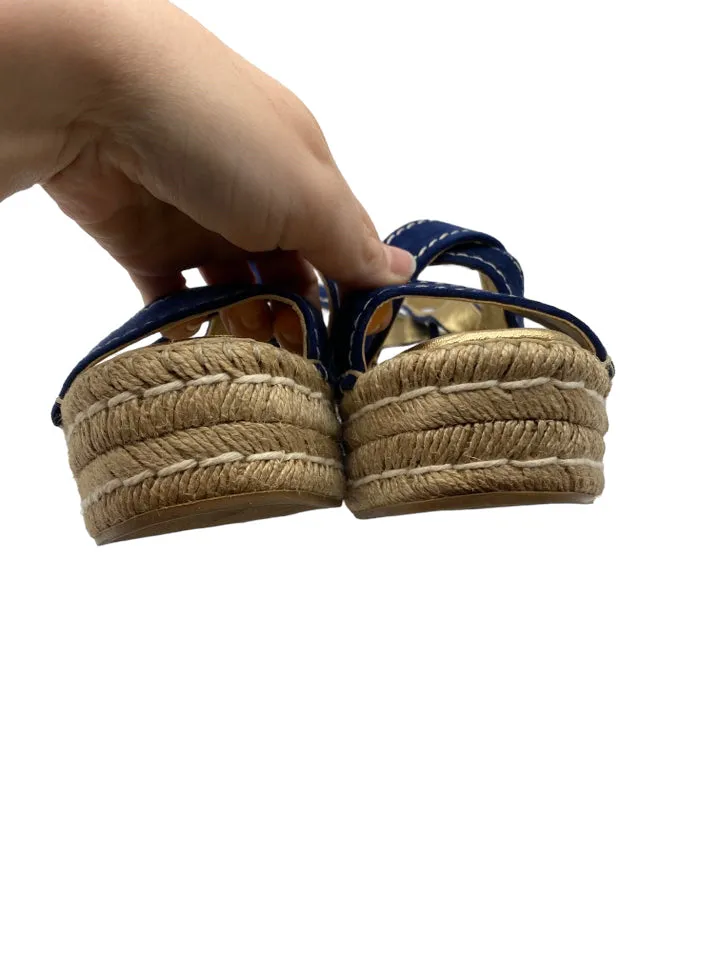 Prada Crisscross Suede Espadrille Sandals Size 38 ~ US Size 8 Women's Shoes