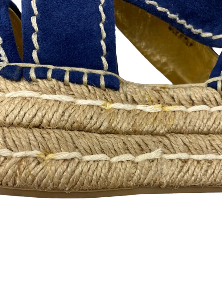 Prada Crisscross Suede Espadrille Sandals Size 38 ~ US Size 8 Women's Shoes