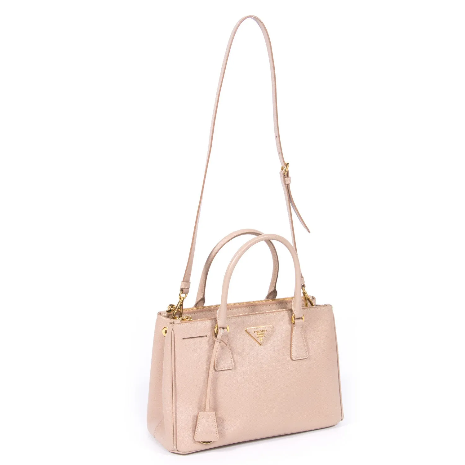 Prada Saffiano Lux Double Zip Small