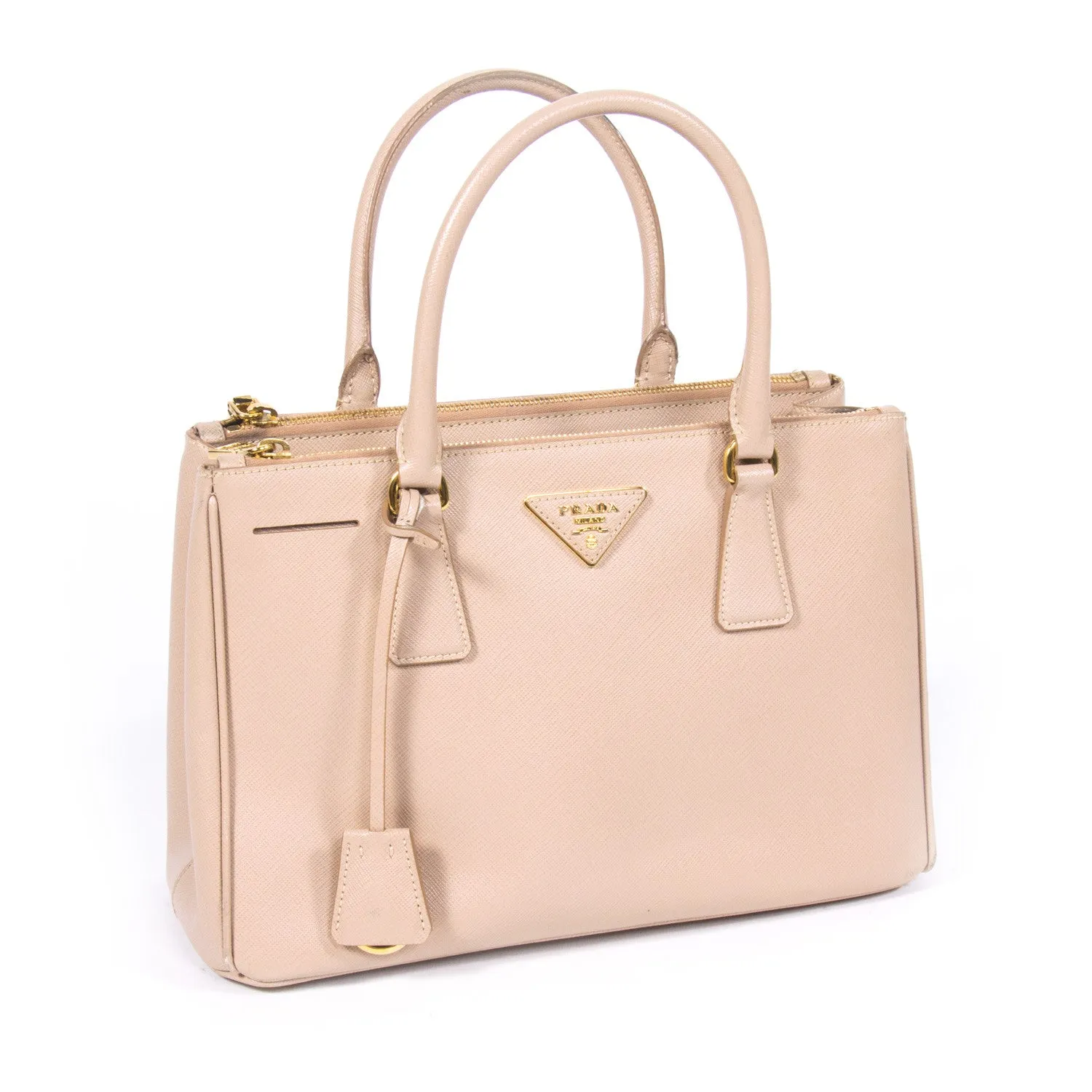 Prada Saffiano Lux Double Zip Small