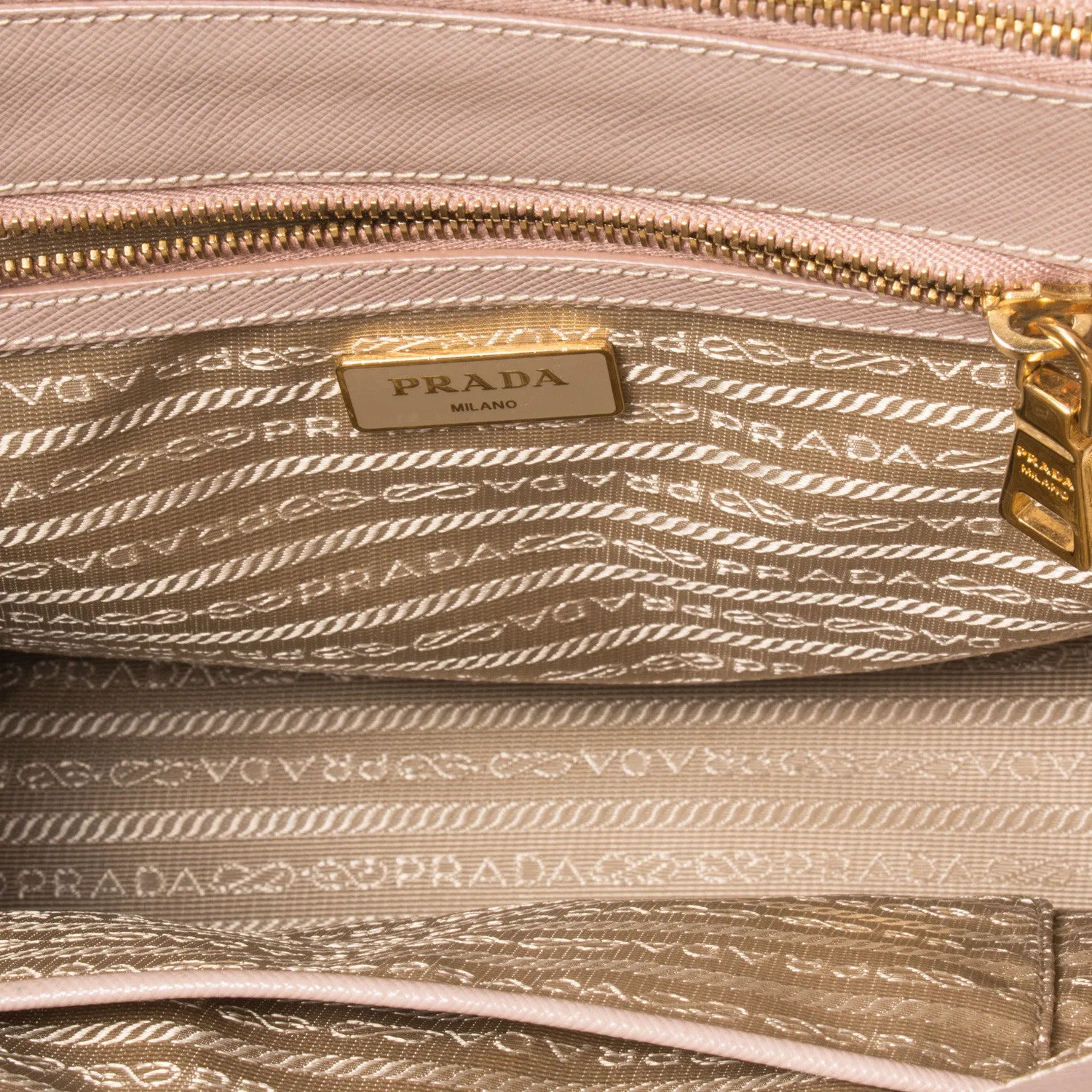 Prada Saffiano Lux Double Zip Small