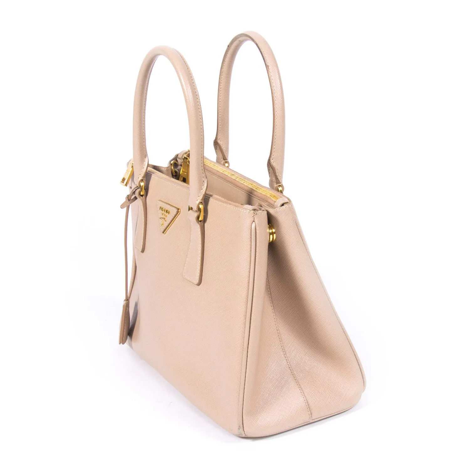 Prada Saffiano Lux Double Zip Small