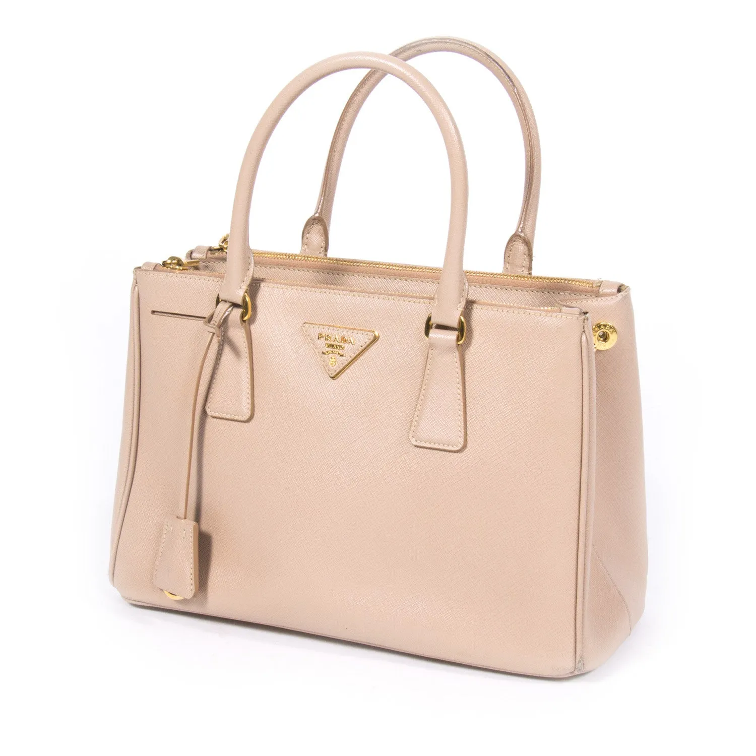Prada Saffiano Lux Double Zip Small