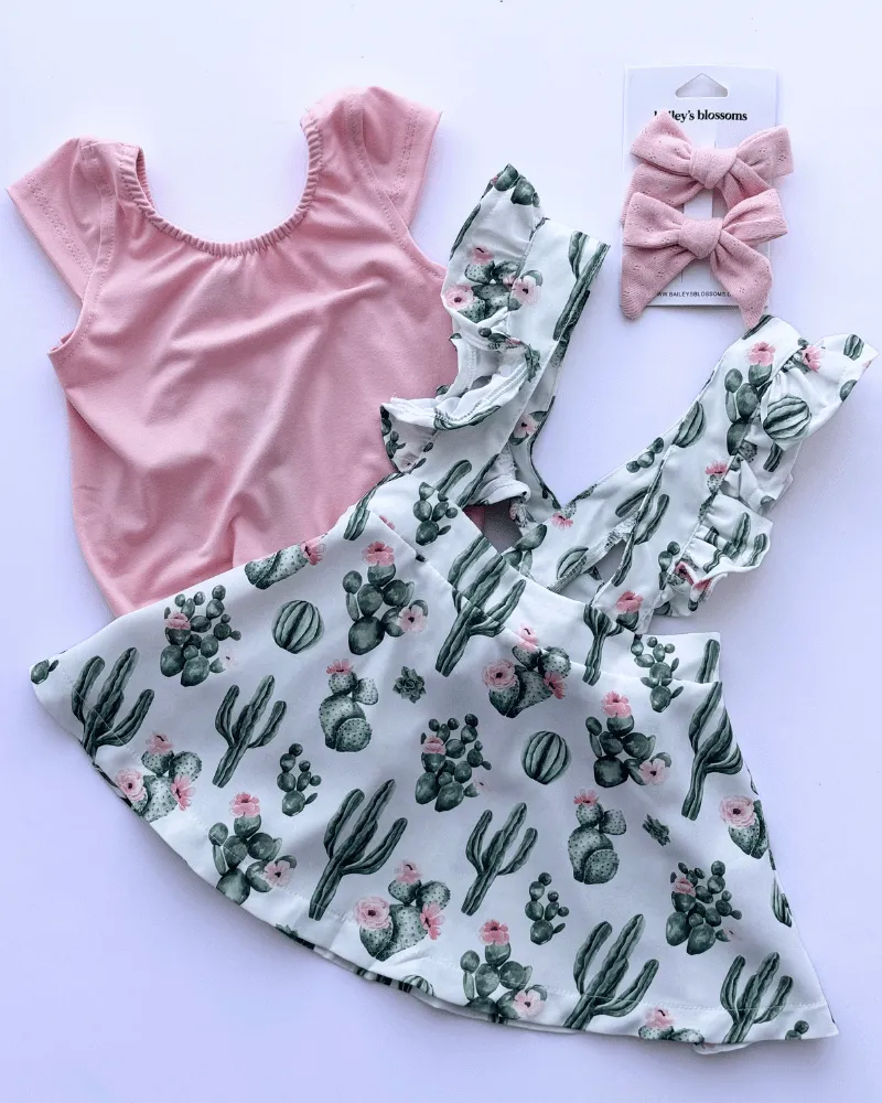 PREORDER! Addy Ruffle Suspender Skirt - Desert Floral