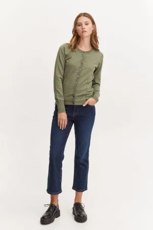 Pulz Emma Jeans Kick Flare in Dark Blue Denim