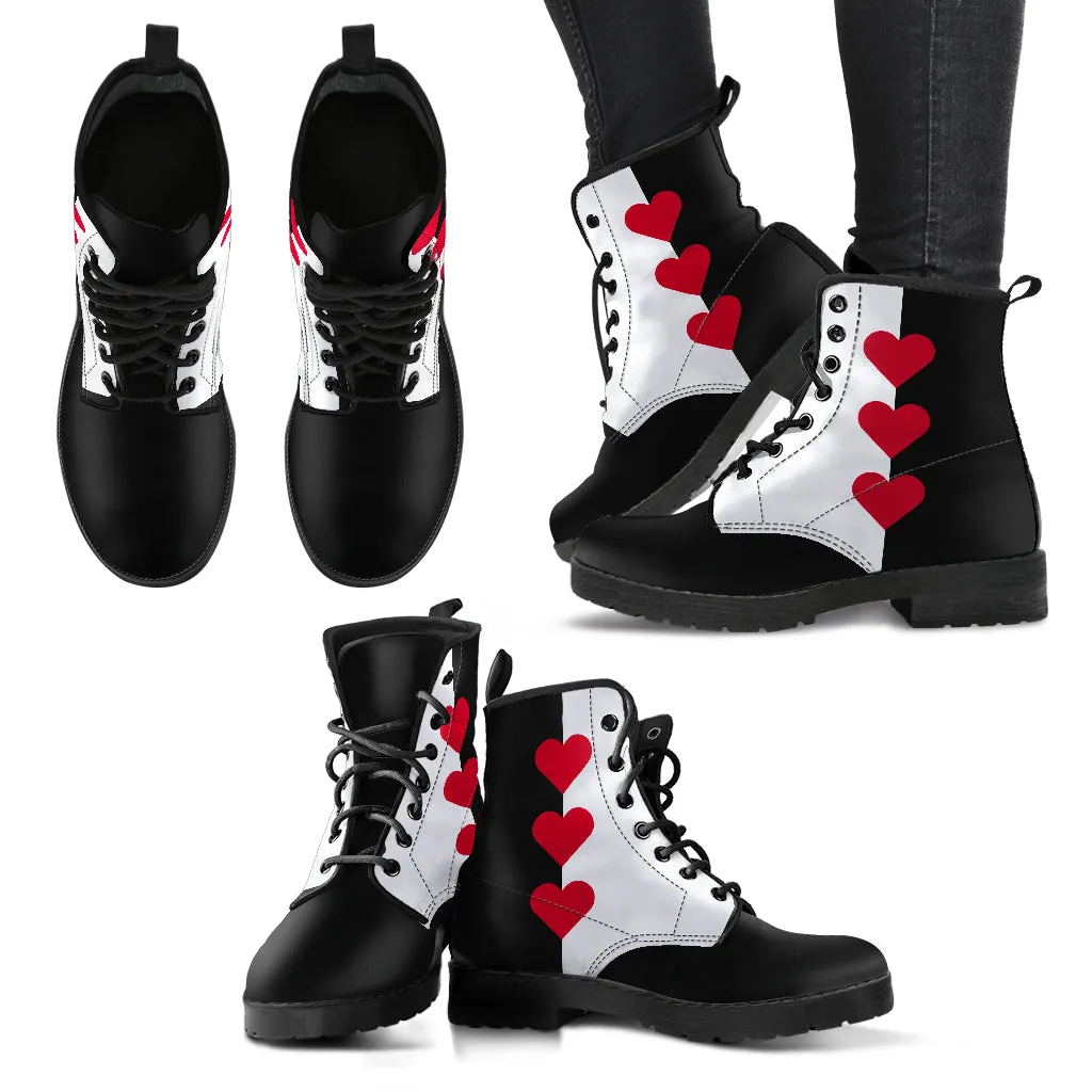 Queen of Hearts Vegan Boots Mens Womens