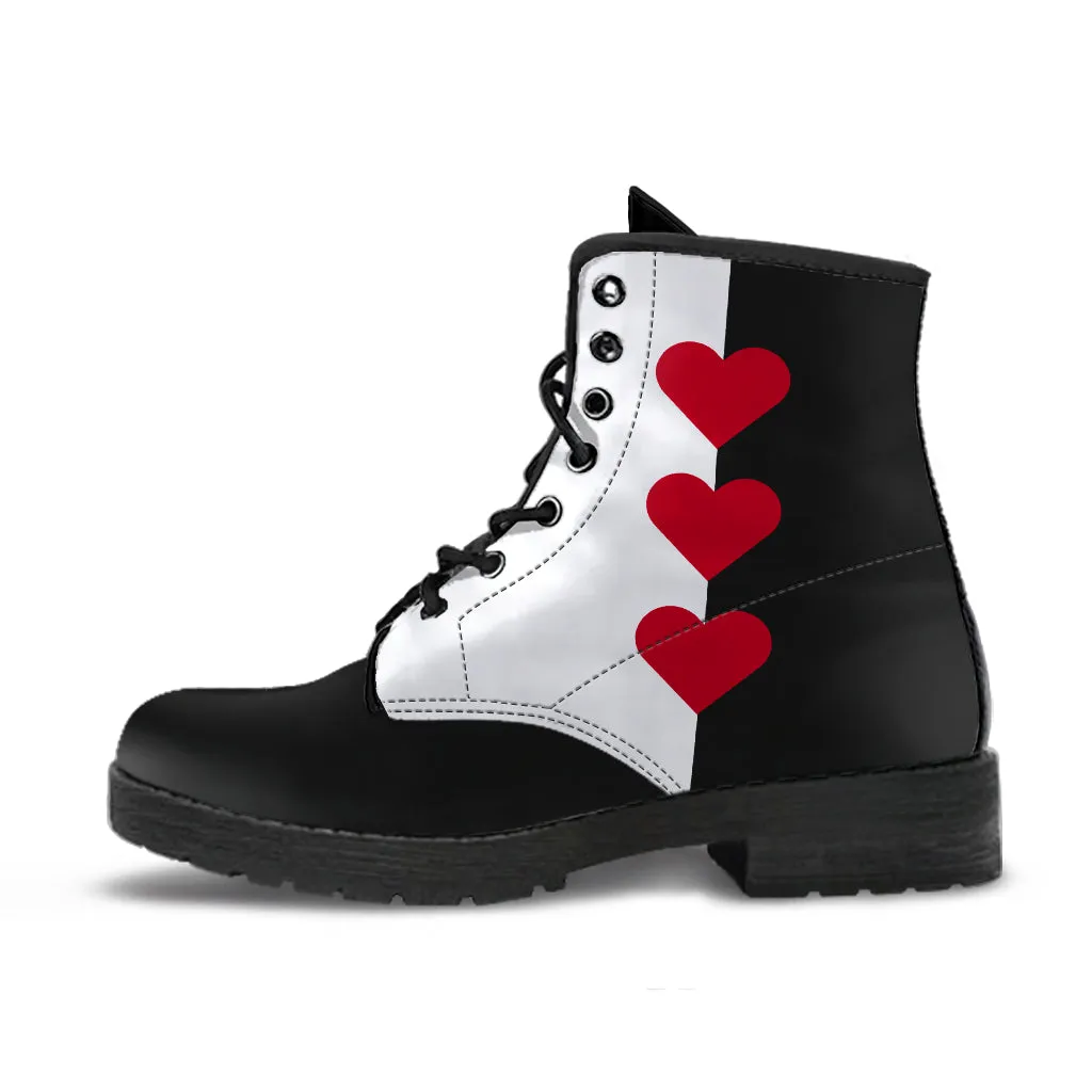 Queen of Hearts Vegan Boots Mens Womens