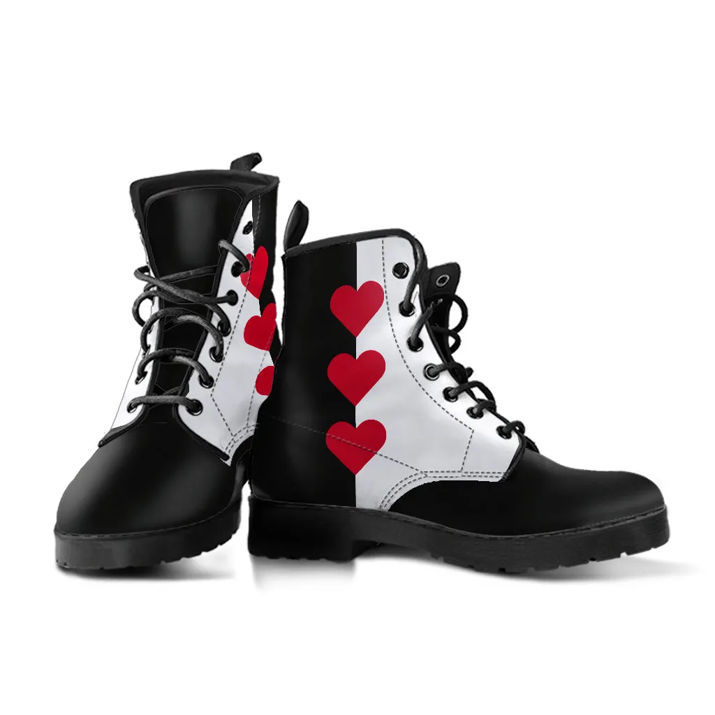 Queen of Hearts Vegan Boots Mens Womens