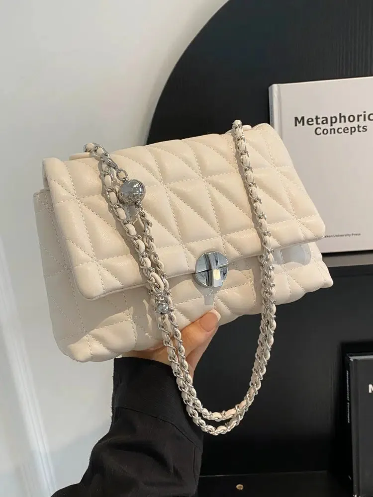 Quilted Chain Small Square Bags