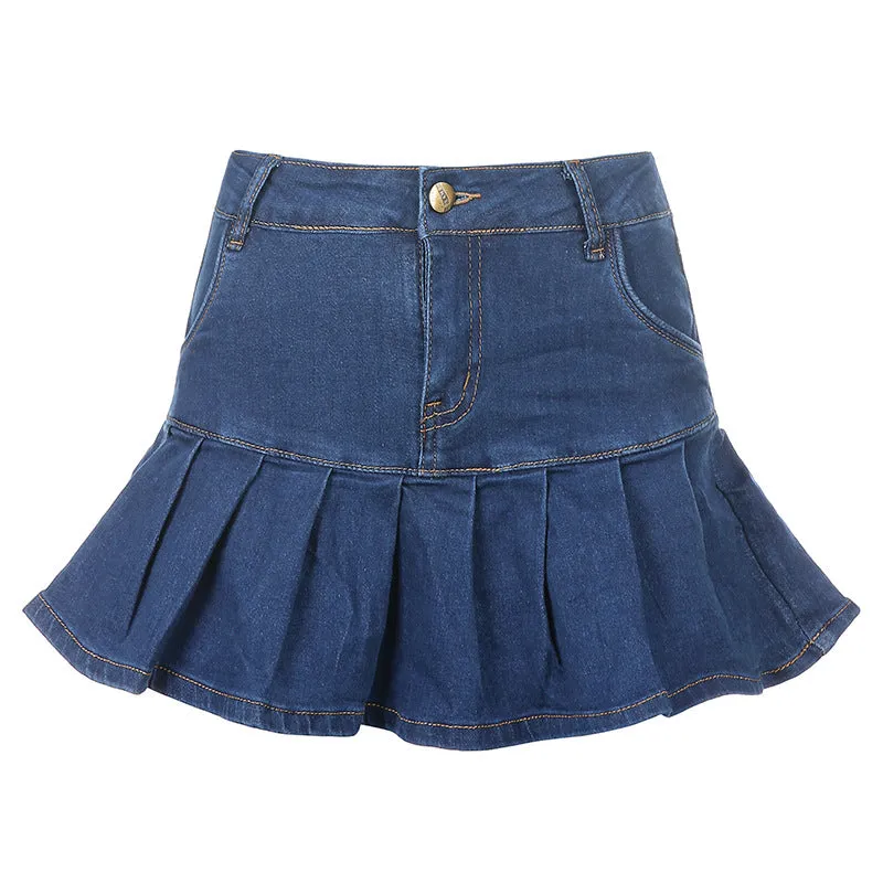 "LOTUS LEAF PENDULUM DENIM" SKIRT N083109