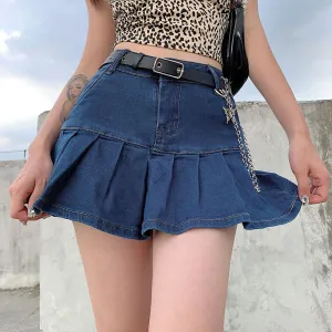 "LOTUS LEAF PENDULUM DENIM" SKIRT N083109