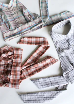 RCYCLD Plaid Shirting Halter Top