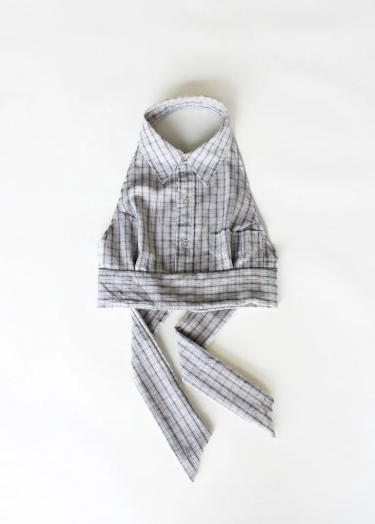 RCYCLD Plaid Shirting Halter Top