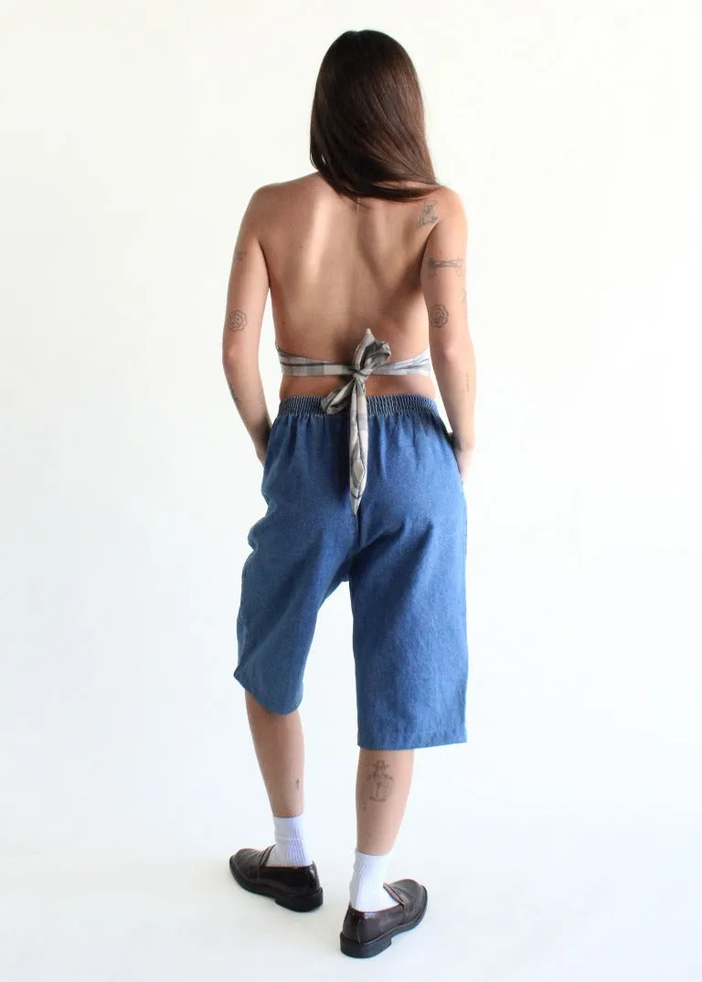 RCYCLD Plaid Shirting Halter Top