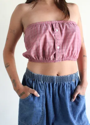 RCYCLD Plaid Shirting Tube Top