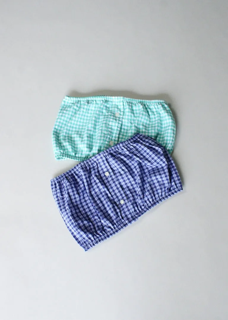 RCYCLD Plaid Shirting Tube Top