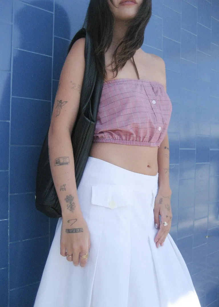 RCYCLD Plaid Shirting Tube Top