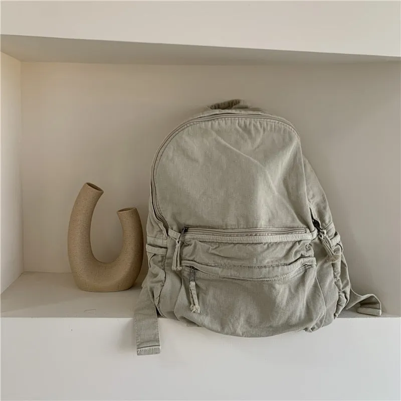 Realaiot Canvas Backpacks for Women and Men Casual College Students Laptop Backpack Leisure Outdoor Hiking Camping Travel Women Men Bag
