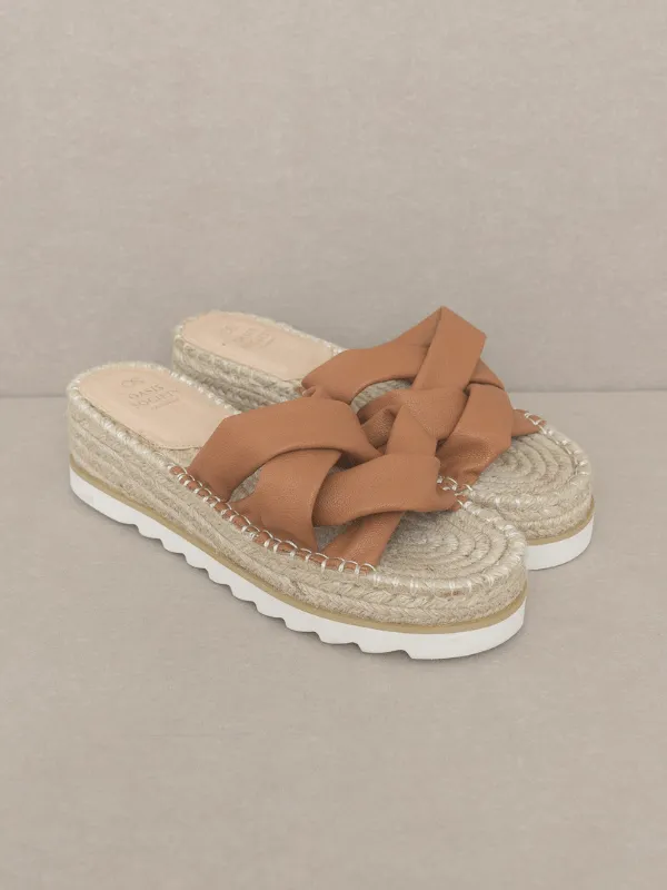 Rebel Brown Strappy Platform Sandals