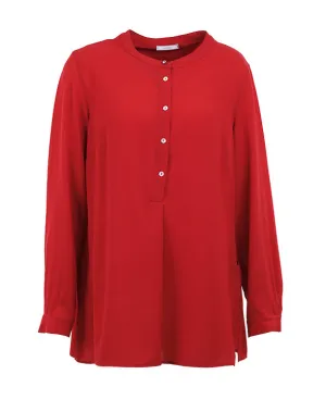 RED BUTTONED BLOUSE
