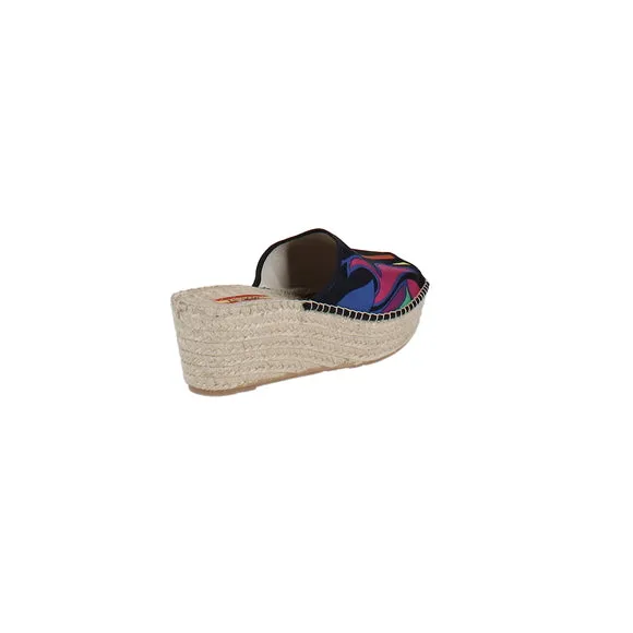 Respoke Women's SALMA Wedge Espadrilles Slide Sandals Black 38/8