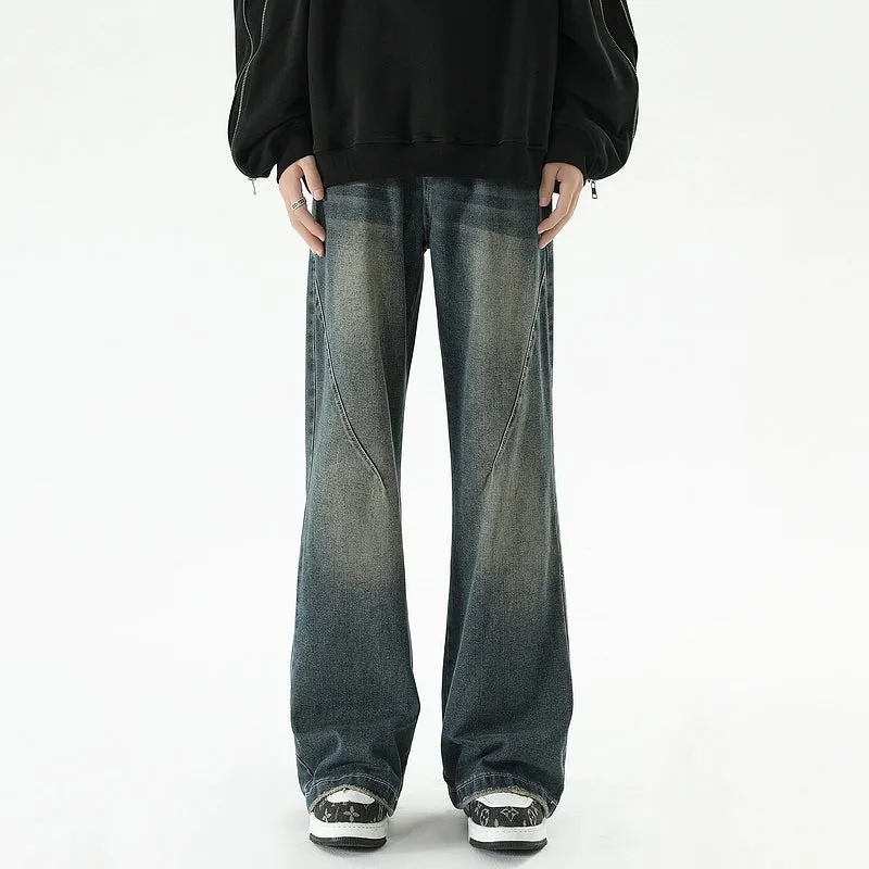Retro Distressed Flared Loose Jeans