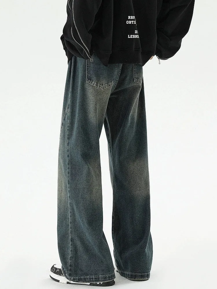 Retro Distressed Flared Loose Jeans