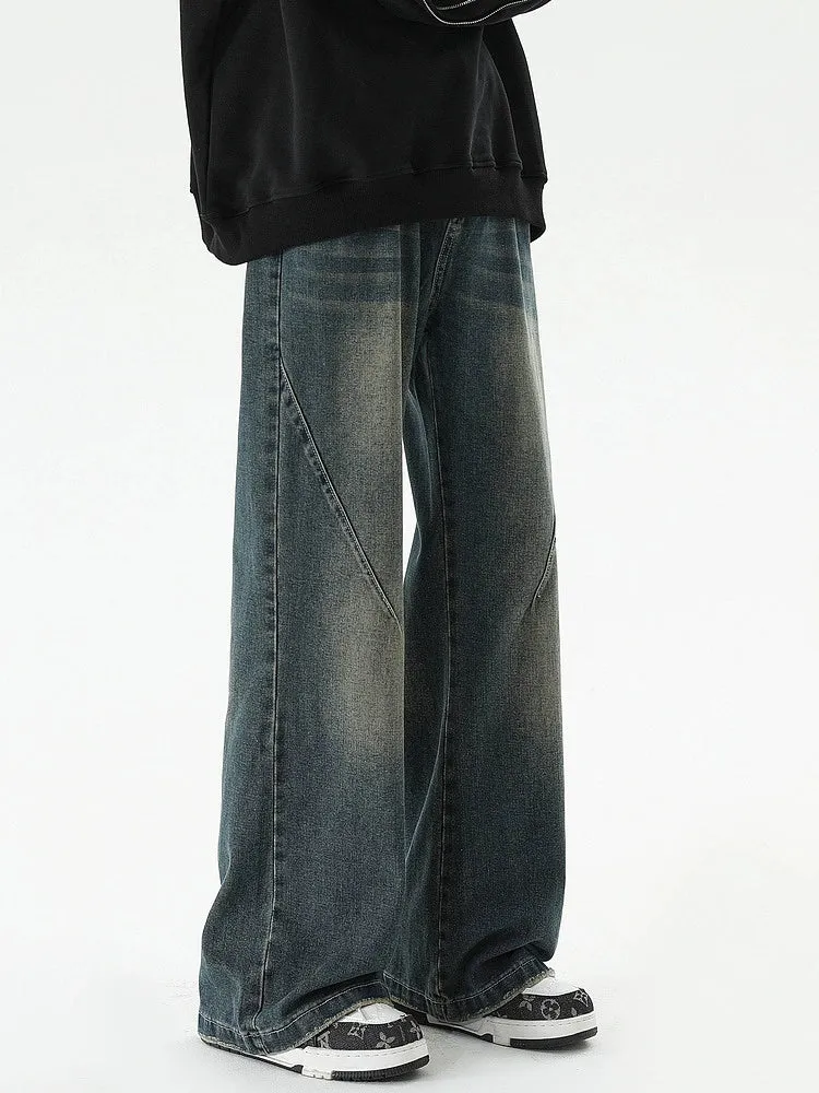 Retro Distressed Flared Loose Jeans