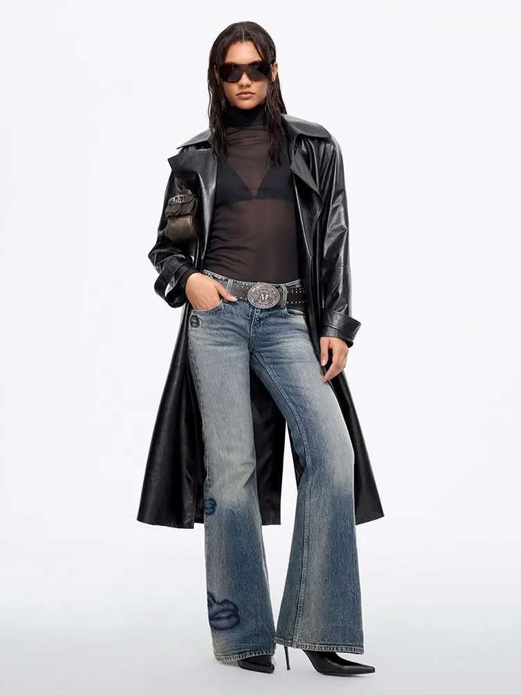 Rhinestone Flared Jeans