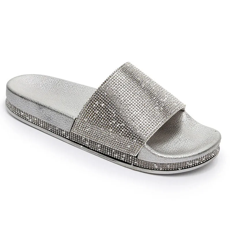 Rhinestone Platform Sandals