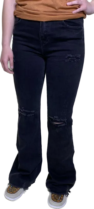 Risen Black High Rise Flare Jeans