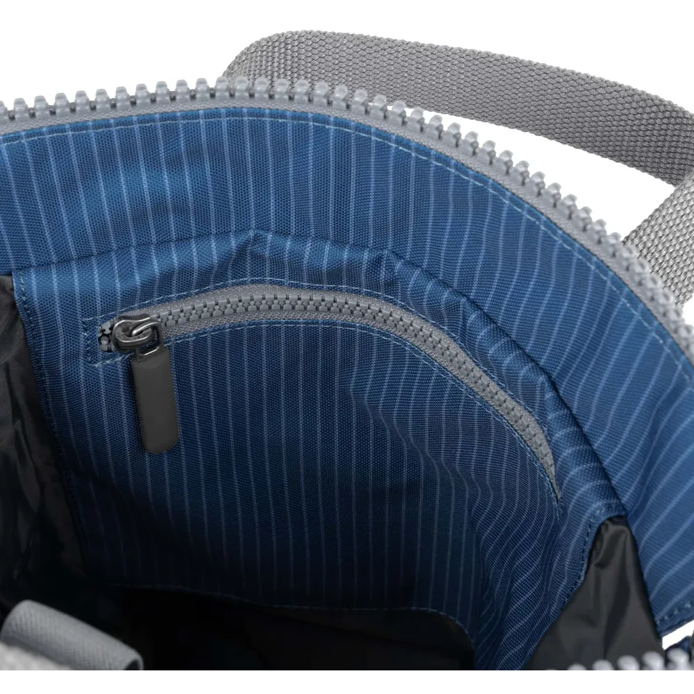 Roka Bantry B Recycled Canvas (Small) Pinstripe Denim Medium Wash Bag