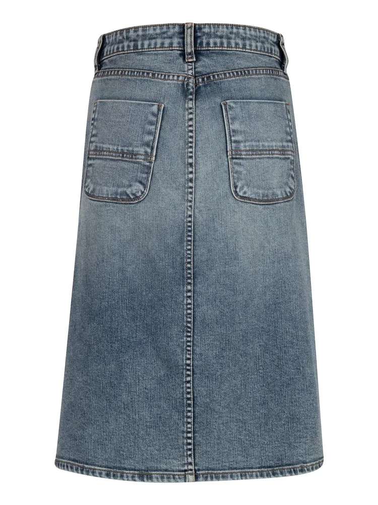 Rose Button Front Skirt