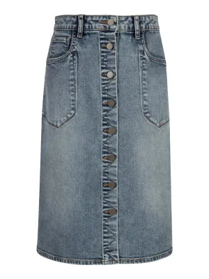 Rose Button Front Skirt
