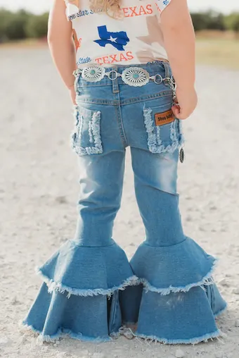 Ruffle Denim Bell Bottoms Toddler