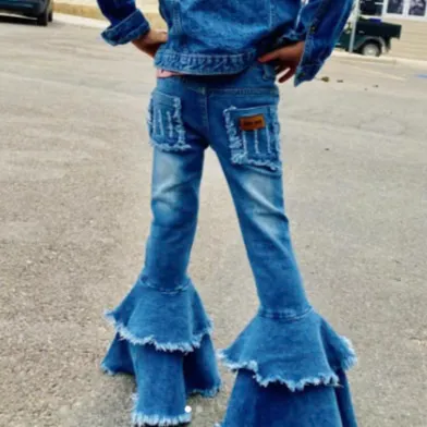 Ruffle Denim Bell Bottoms Toddler