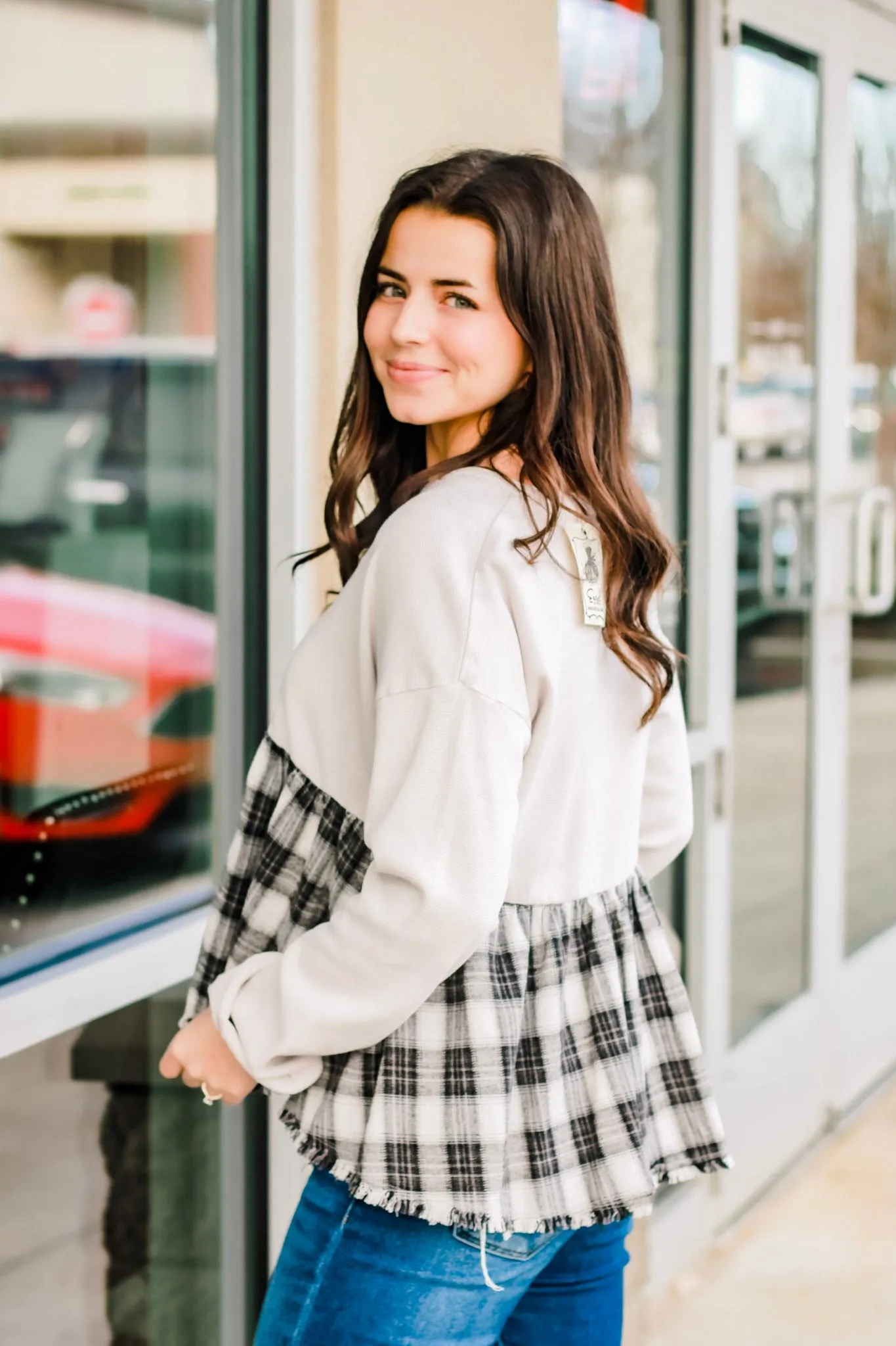 Running on Fun Plaid Top