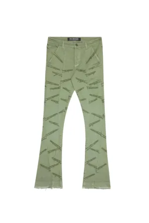 Saber Stacked Flare - Olive Wash