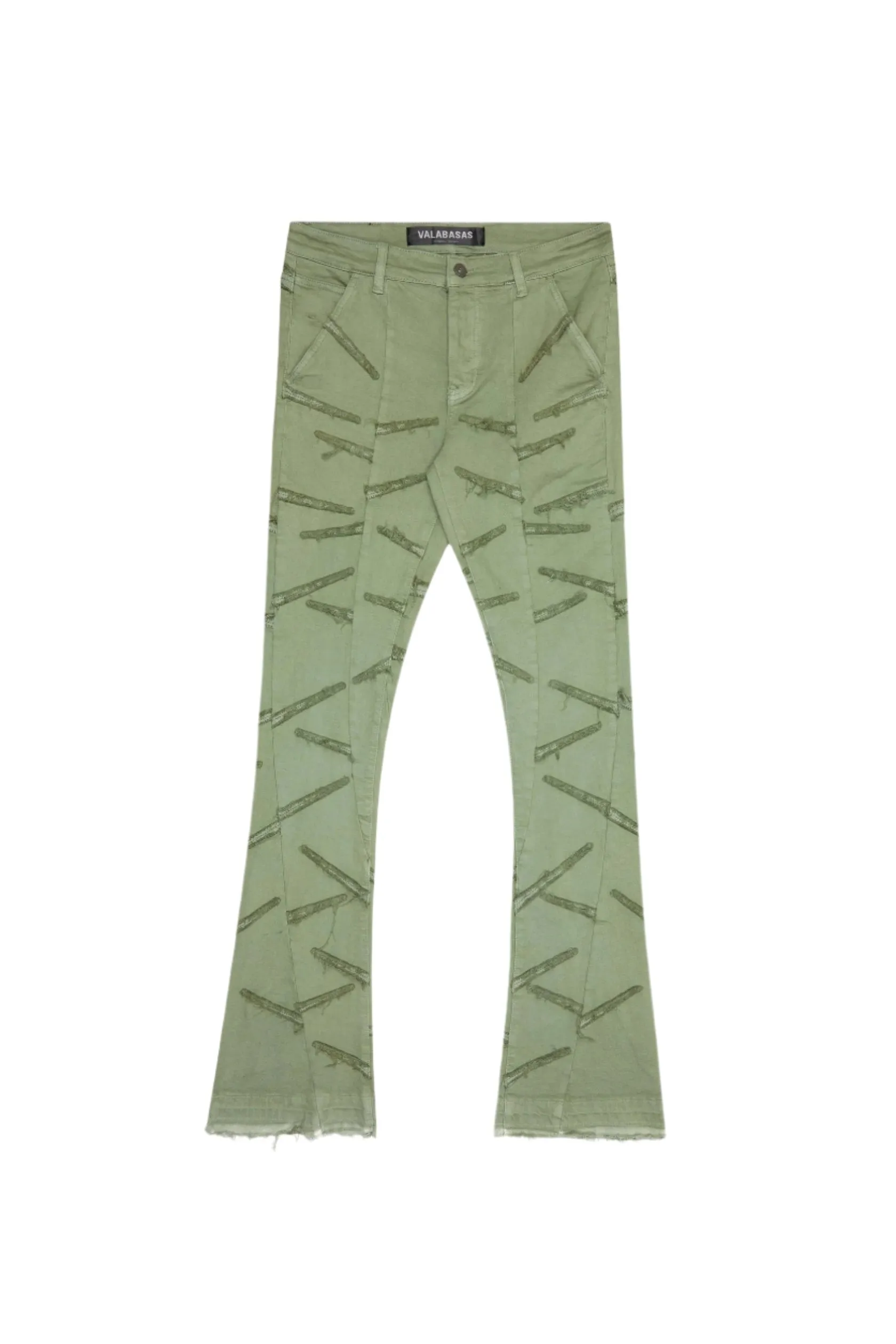 Saber Stacked Flare - Olive Wash