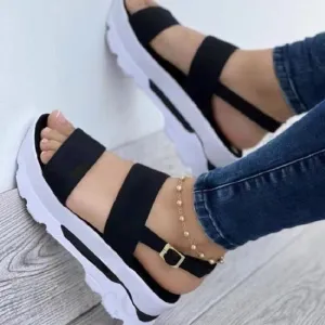 Sandals Heels Platform Wedges Shoes Ladies Summer Sandals Buckle Non-slip Beach Sandals 35~43