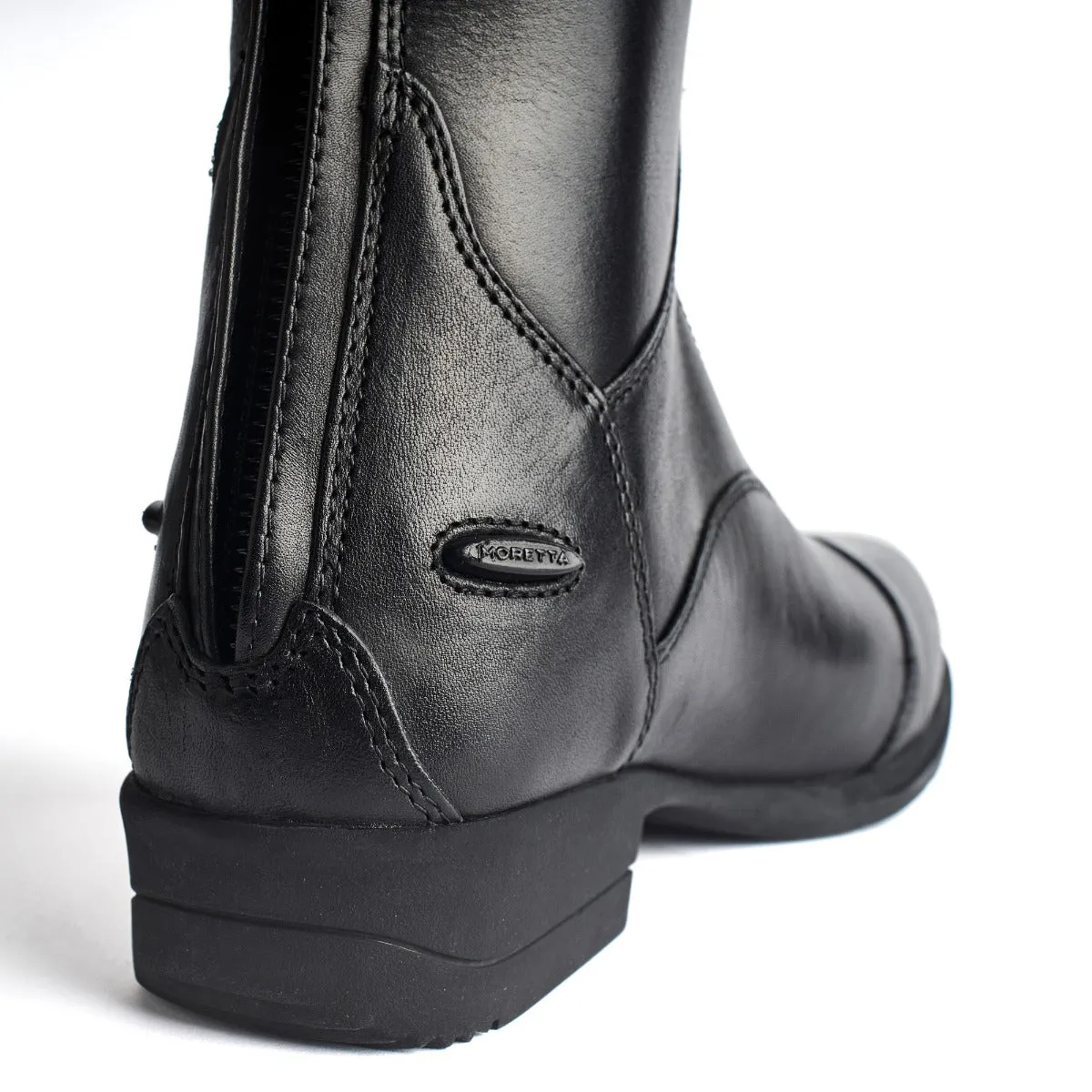 Shires Moretta Black Gianna Lace Front Long Leather Riding Boots (Regular Height)