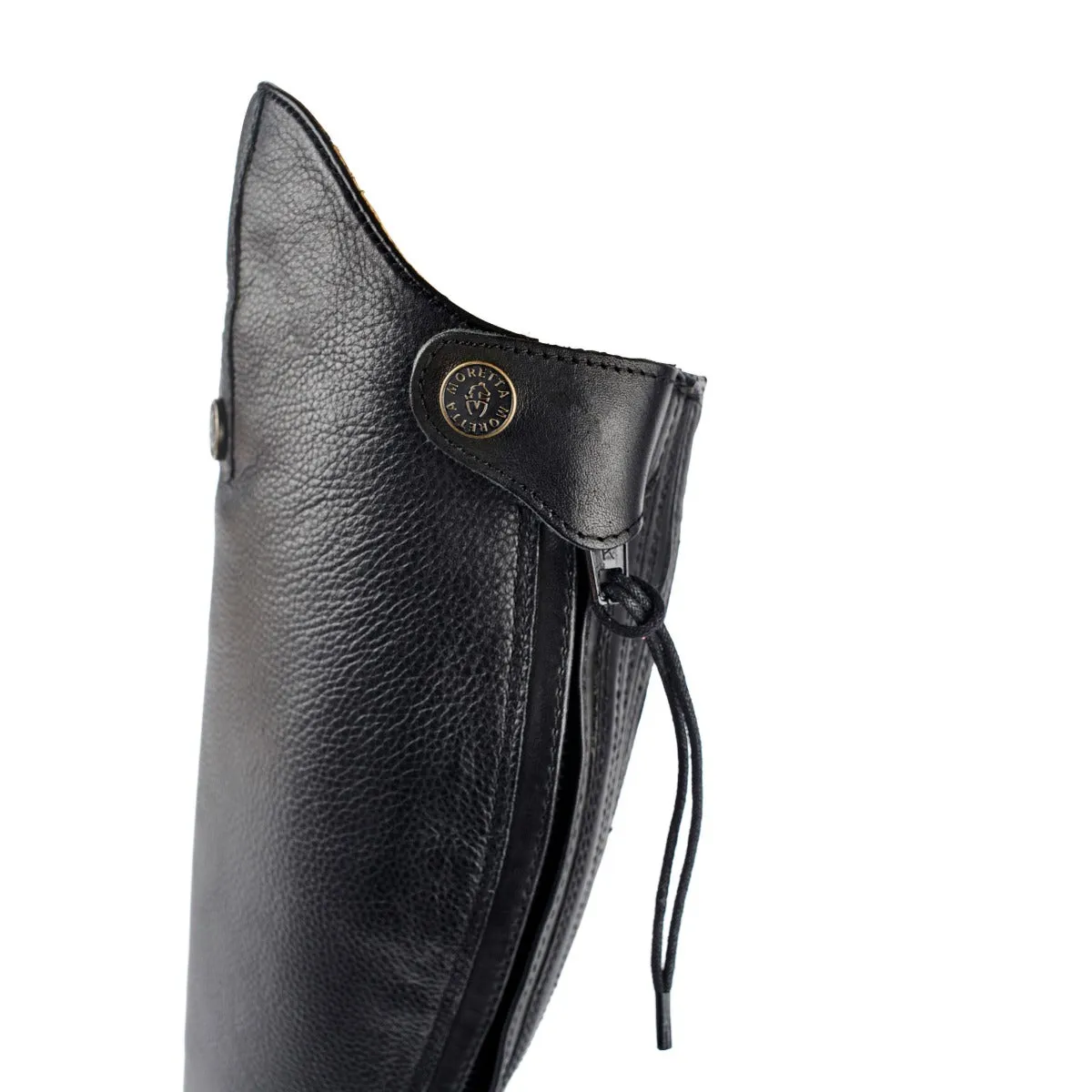 Shires Moretta Black Gianna Lace Front Long Leather Riding Boots (Regular Height)