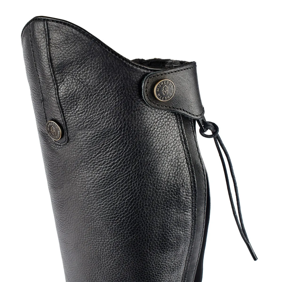 Shires Moretta Black Gianna Lace Front Long Leather Riding Boots (Regular Height)