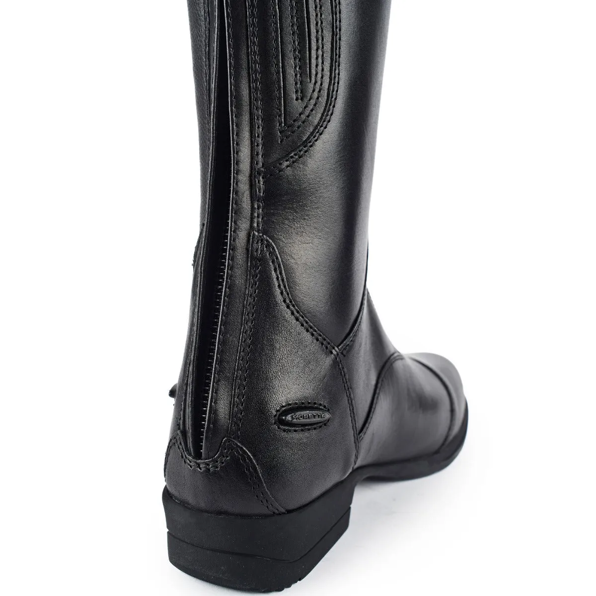 Shires Moretta Black Gianna Lace Front Long Leather Riding Boots (Short Height)