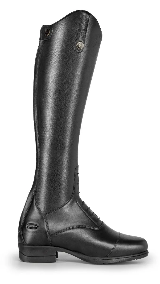 Shires Moretta Black Gianna Lace Front Long Leather Riding Boots (Short Height)
