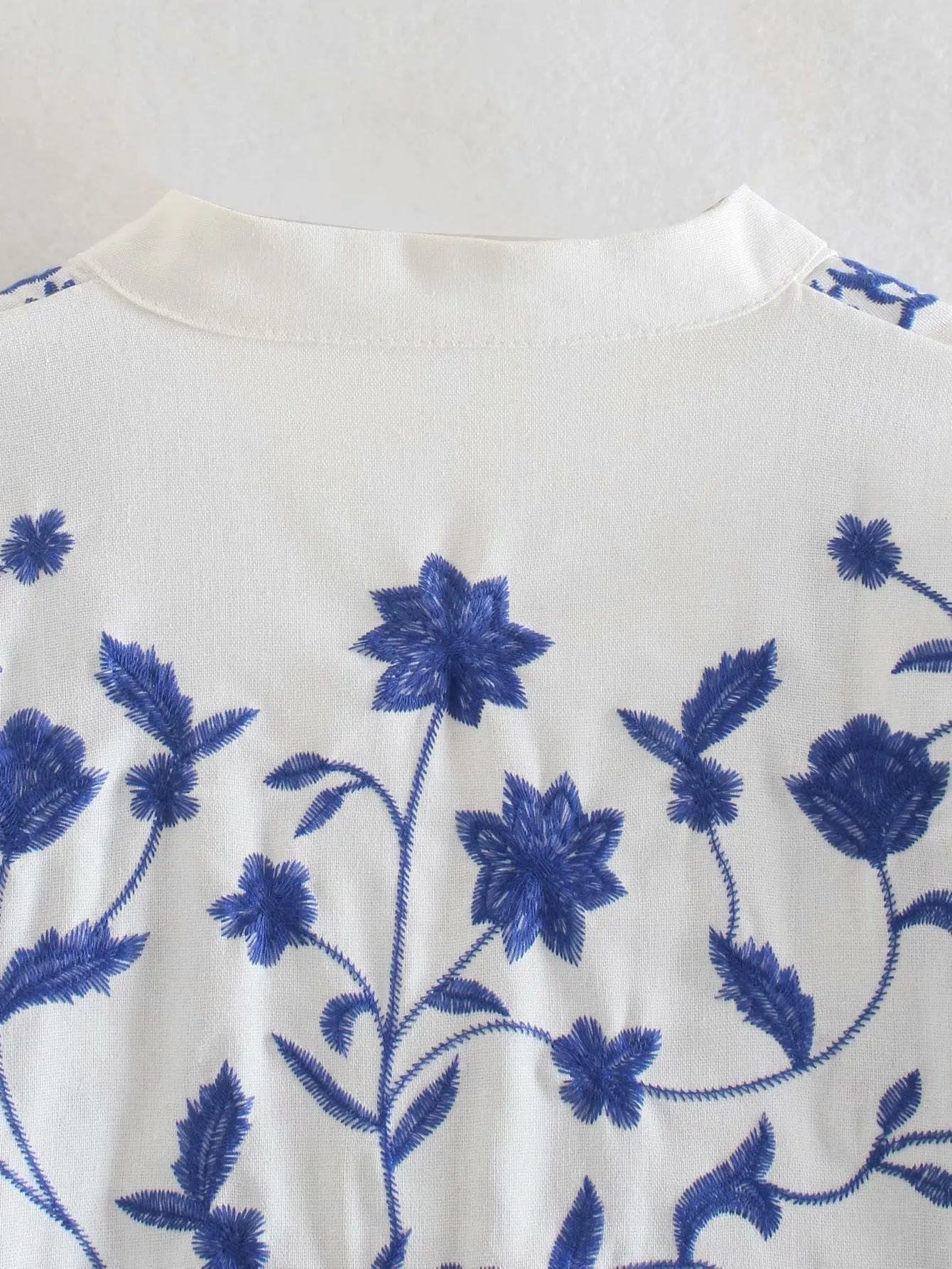 Single-breasted Floral Embroidery Shirts Cardigans