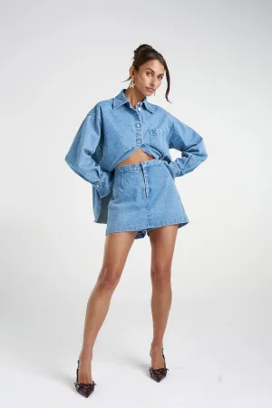 SKORT - BLUE DENIM
