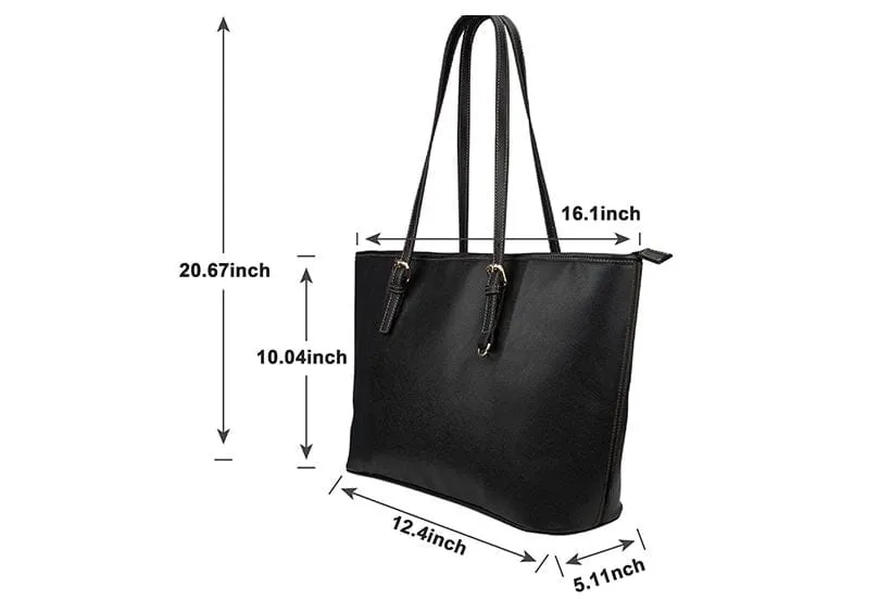 Skull Floral Brown Small Leather Tote Bag