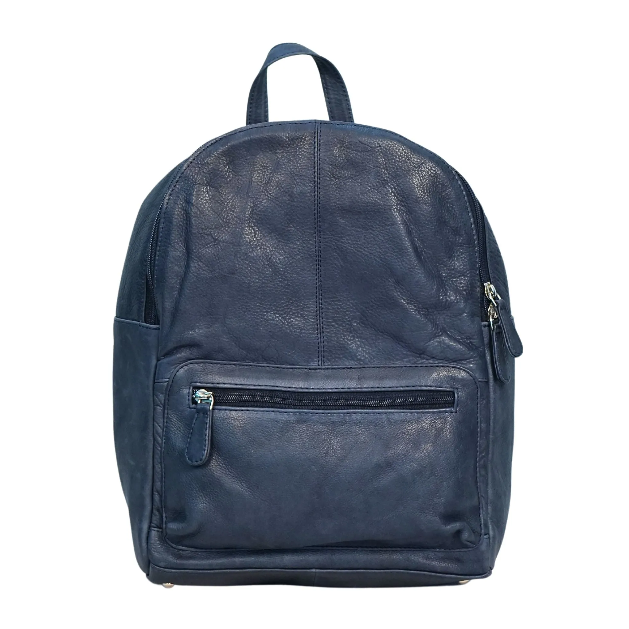 Sleek Zippered Leather Backpack - WL833